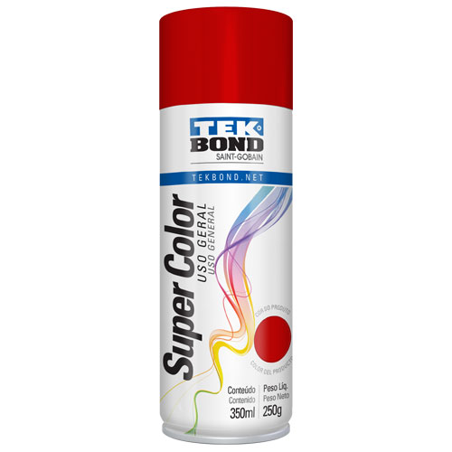 PINTURA EN AEROSOL ROJO METALICO SUPER COLOR TEK BOND 350ML
