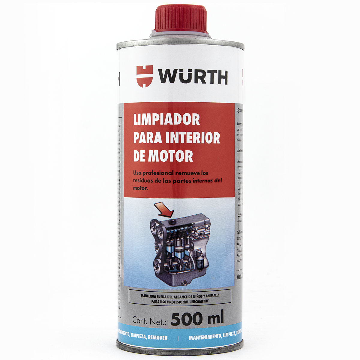 LIMPIADOR PARA INTERIOR DE MOTOR WURTH 500ML