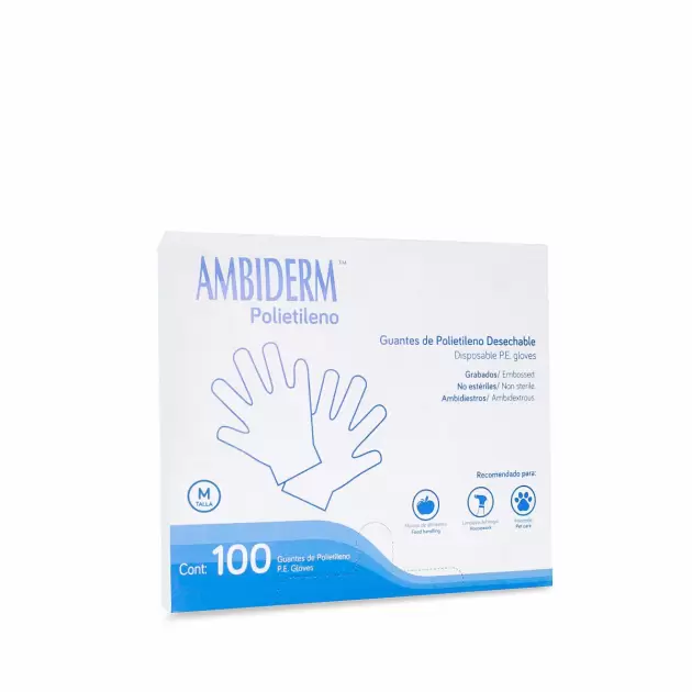 GUANTES DE POLIETILENO AMBIDERM 100PZ