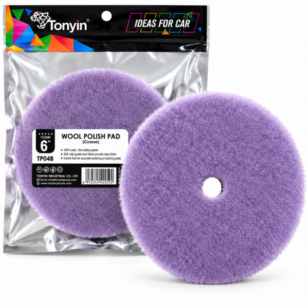 Tonyin Pad de Lana Híbrida Corte Grueso Wool Polish Pad 6" TP04B